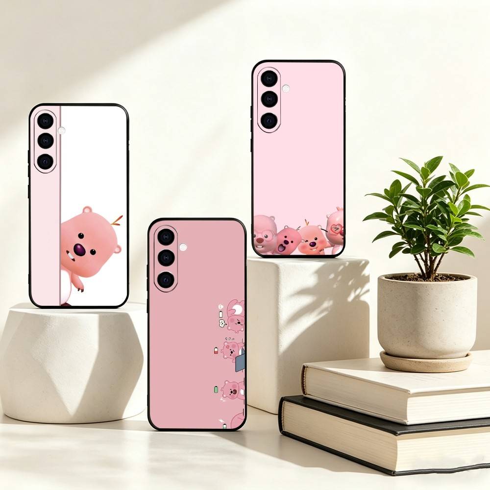 Phone Cases Loopy - 素敵なピンクC-CartoonL-Loopys-s 電話ケース ブラック シリコン ソフト Samsung