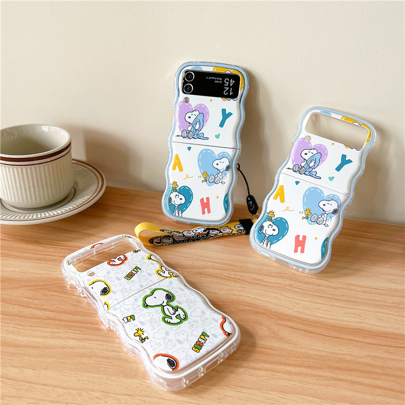 Phone Cases Z Flip 6 - かわいい漫画ピーナッツスヌーピーのスマホケース、Samsung Galaxy Z Flip 7 6