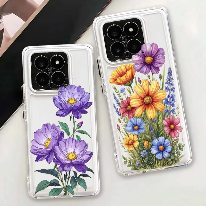 Phone Cases Xiaomi 15 - 美しい花のイラスト電話ケース Xiaomi 17 15 14 13
