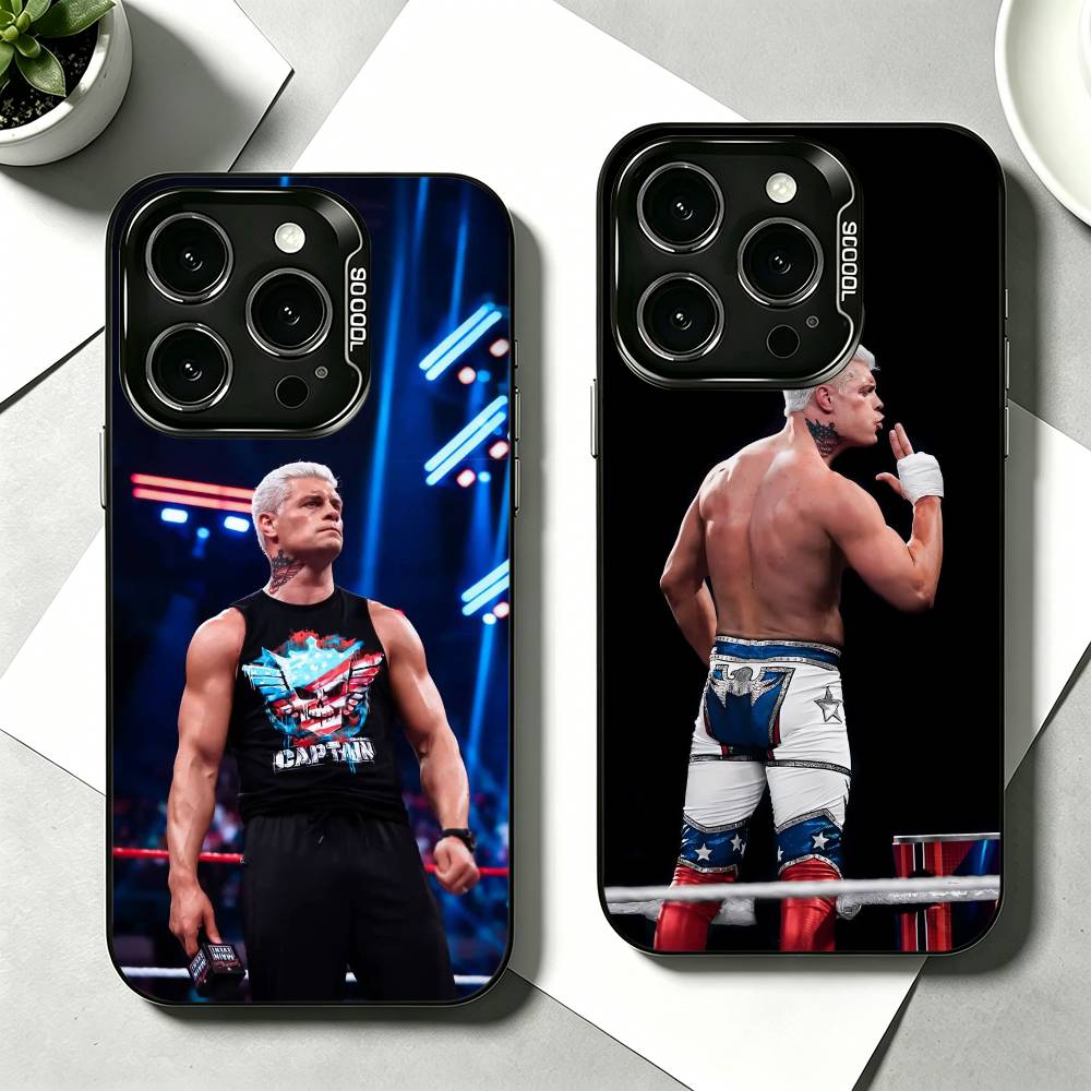 Phone Cases Rhode - 人気レスラーC-Cody RhodesのiPhoneケース、iPhone 17、16、15、14、13、12、11 Plus、Pro Max、XS対応、カラフルなシルバーブラックカバー