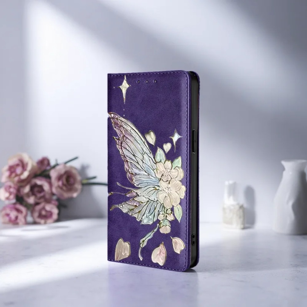 Phone Cases Samsung S23 - 塗装済み磁気フリップレザーウォレットケース Samsung Galaxy S26 Ultra S25