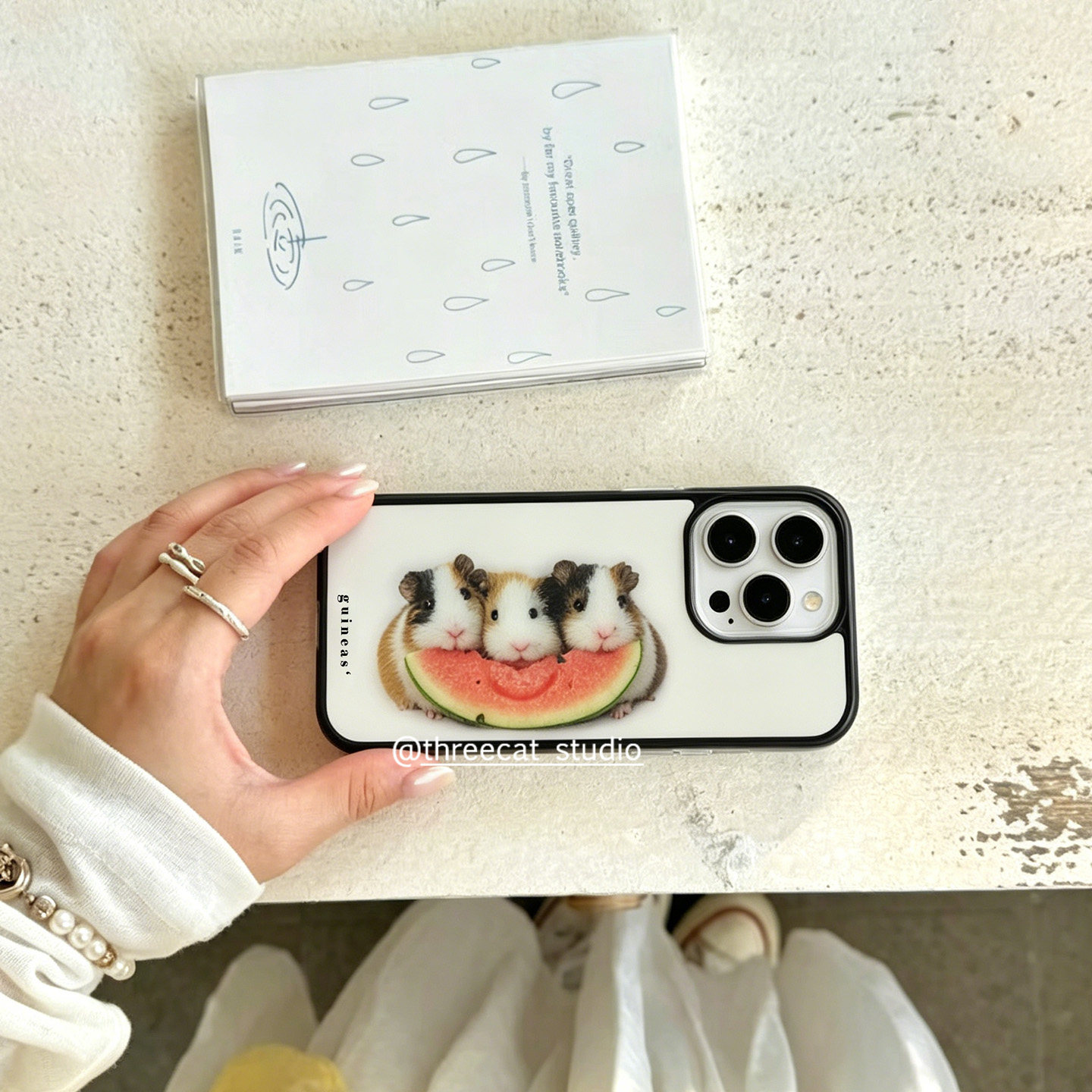 韓国のインスタ映えするモルモットがスイカを食べるデザインのi - Phone Cases Durable のレビューと価格