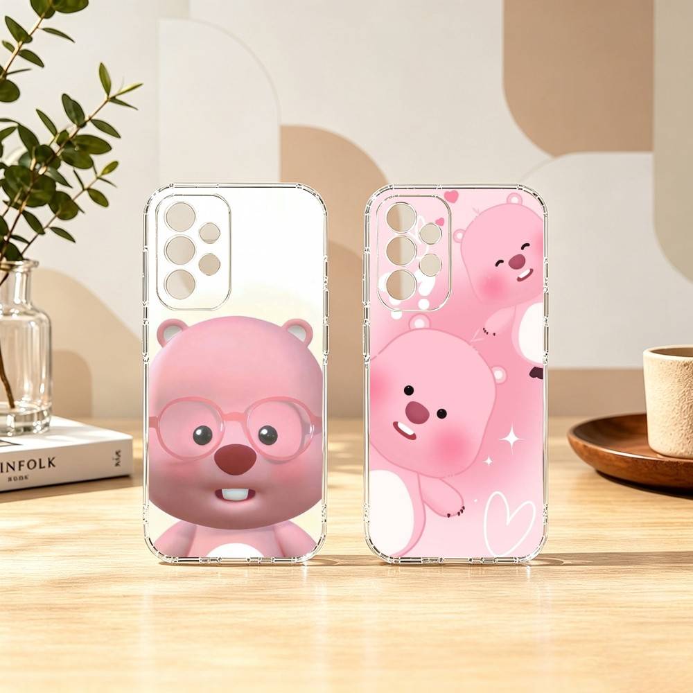 ピンクの漫画ループイのギフト用スマホケース サムスン S25 - Phone Cases Loopy のレビューと価格