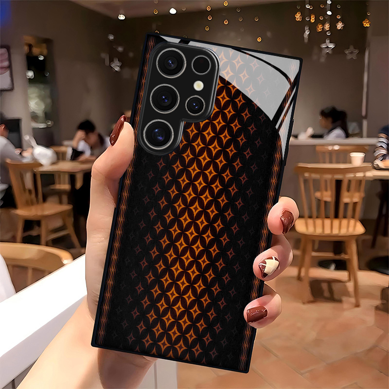 オレンジ色の幾何学模様2Dスマホケース、Samsung S2 - Phone Cases Orange のレビューと価格