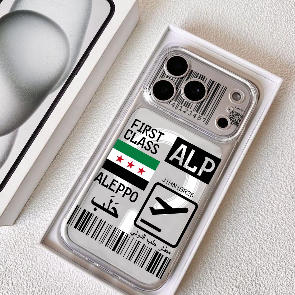 飛行機旅行チケットシリア電話ケース iPhone 17-12 - Clear Magsafe Case のレビューと価格