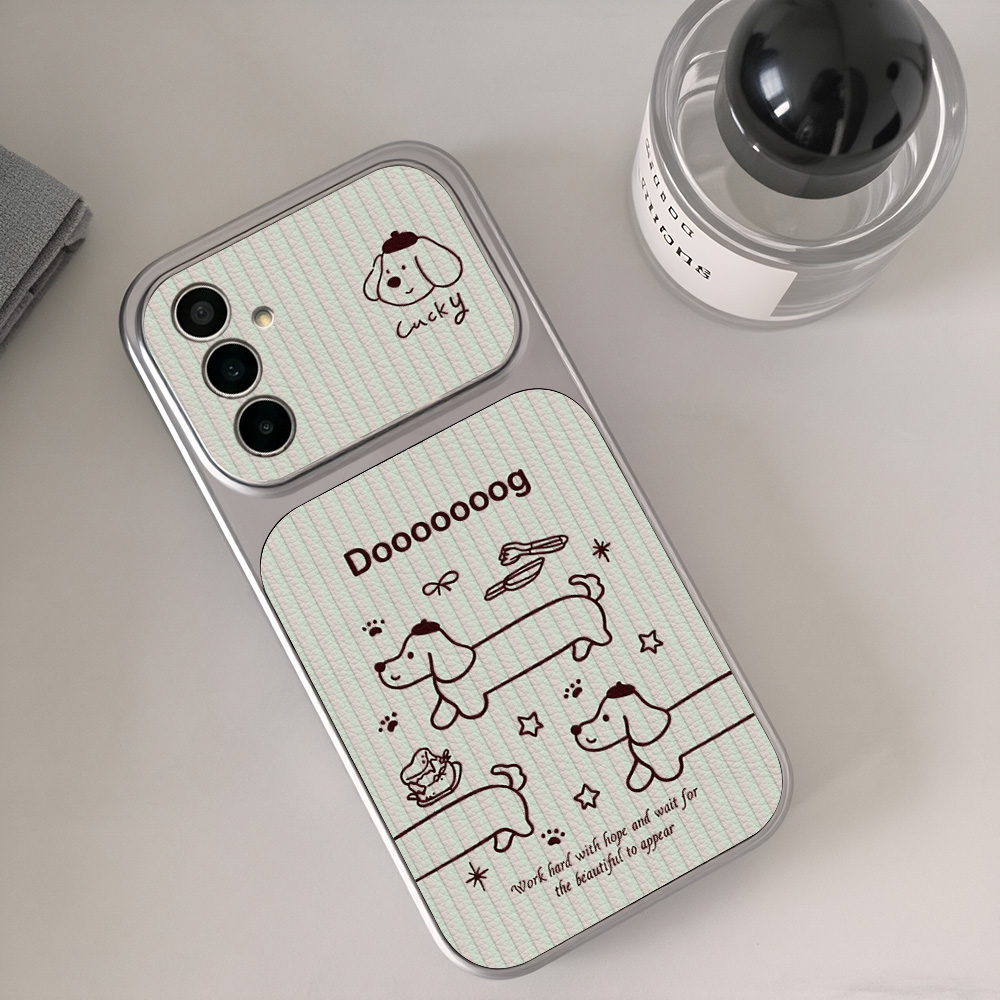 漫画風ダックスフント柄スマホケース サムスン A56 A55 - Phone Cases Leather のレビューと価格