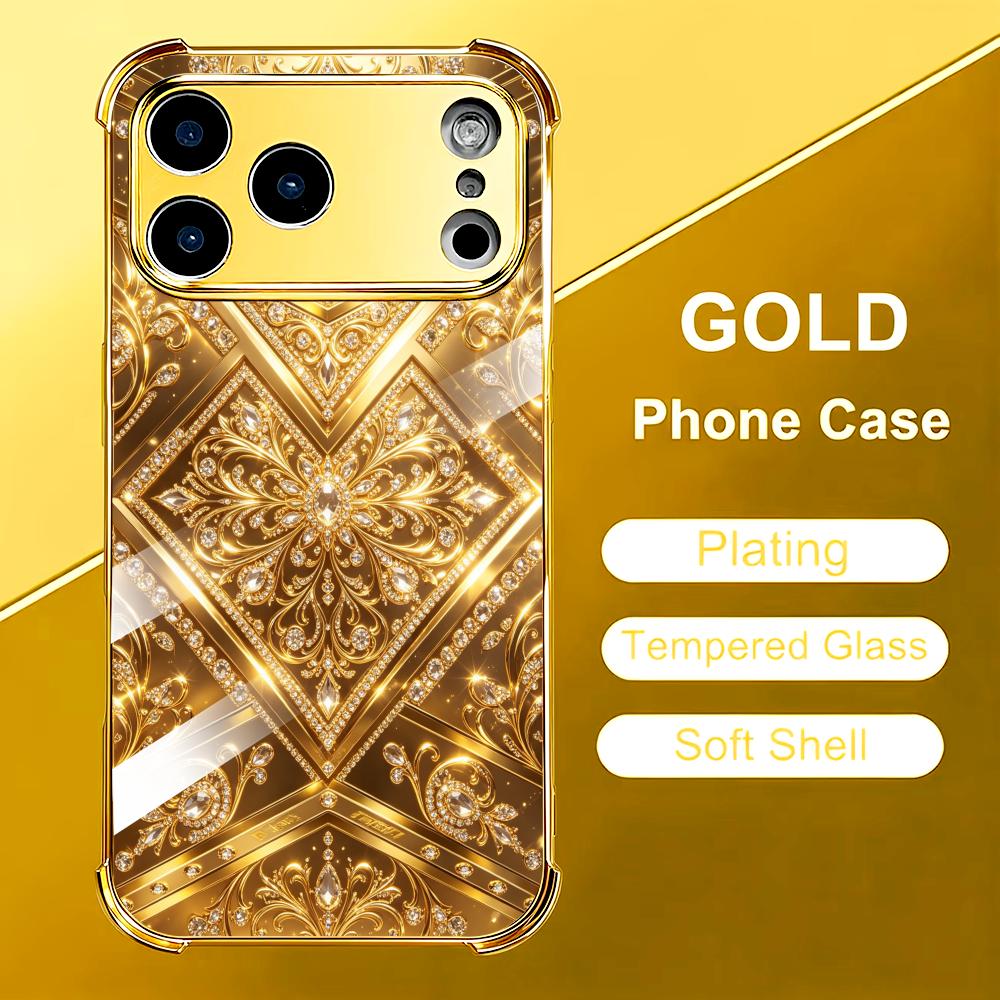 スタイリッシュなゴールデンバロックガラス製スマホケース iP - Phone Cases Rhode のレビューと価格