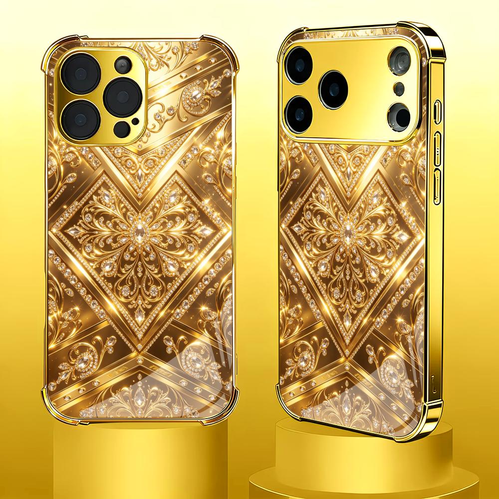 スタイリッシュなゴールデンバロックガラス製スマホケース iP - Phone Cases Rhode のレビューと価格