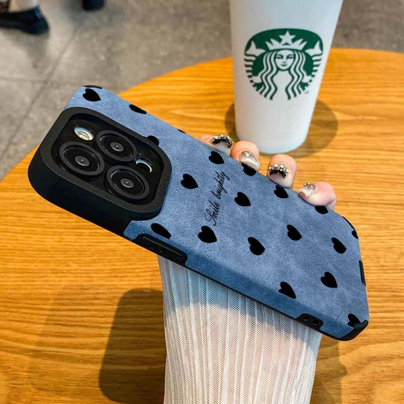新型高級ブラックラブハートソフトフォンケース iPhone  - Phone Cases Leather のレビューと価格
