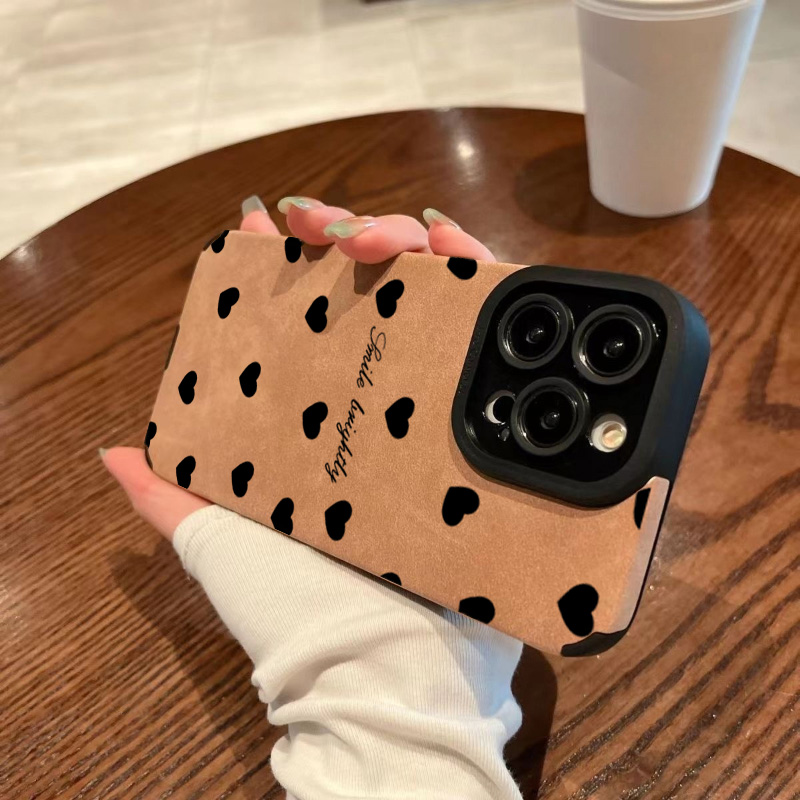 新型高級ブラックラブハートソフトフォンケース iPhone  - Phone Cases Leather のレビューと価格