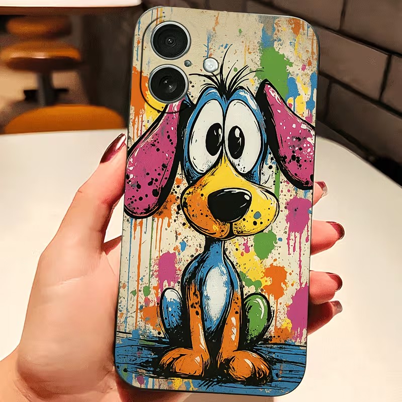 落書きカラーの子犬柄TPUスマホケース iPhone 17  - Phone Cases Xs Max のレビューと価格