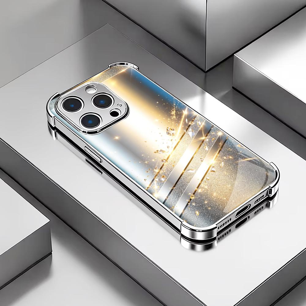 豪華なミニマリストシルバーガラス製スマホケース iPhone - Phone Cases Rhode のレビューと価格