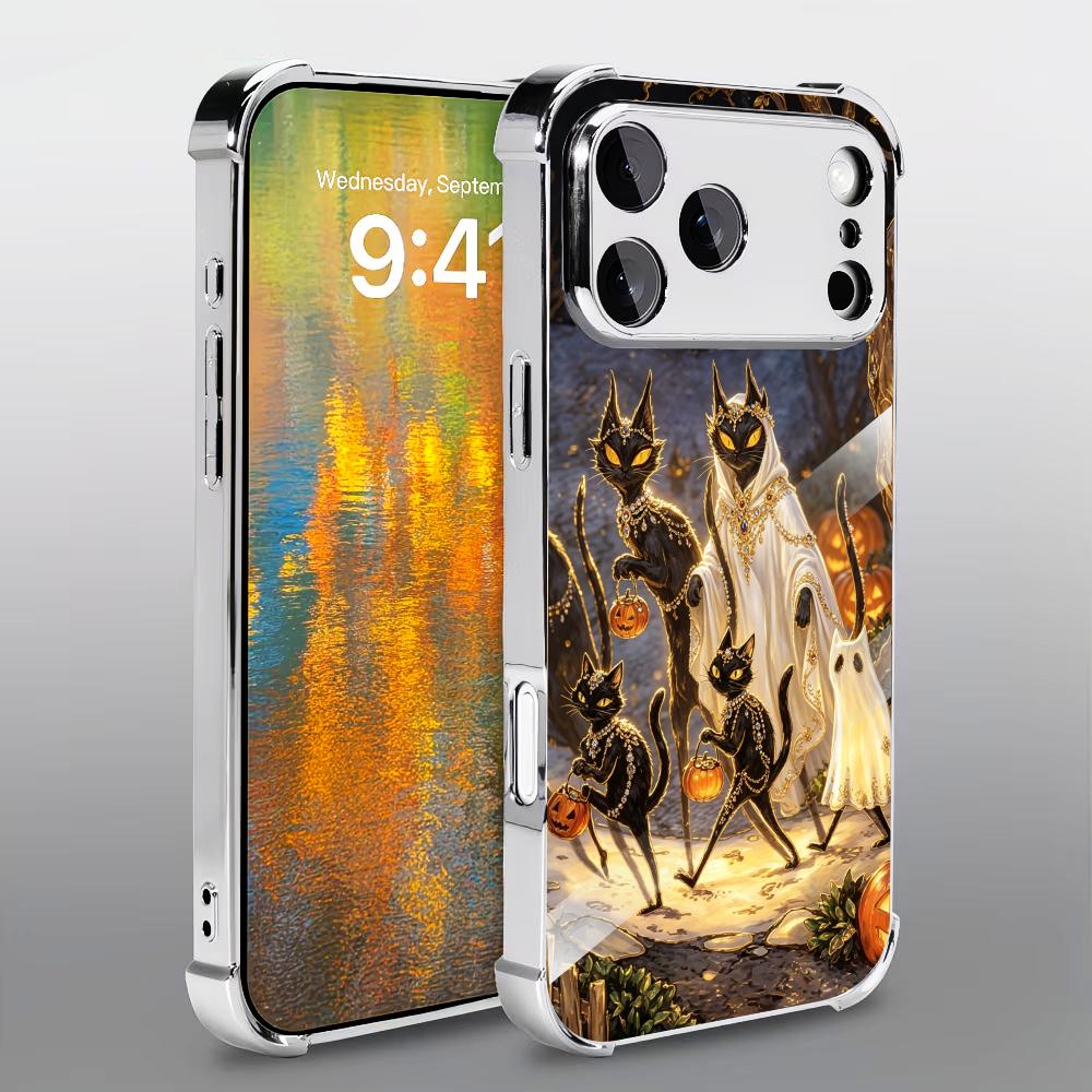 ハロウィン黒猫ガラス製スマホケース iPhoneケース iP - Phone Cases Rhode のレビューと価格
