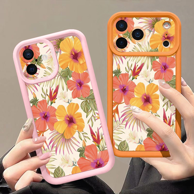 オレンジの花柄TPUスマホケース iPhone 17 17e - Phone Cases Orange のレビューと価格