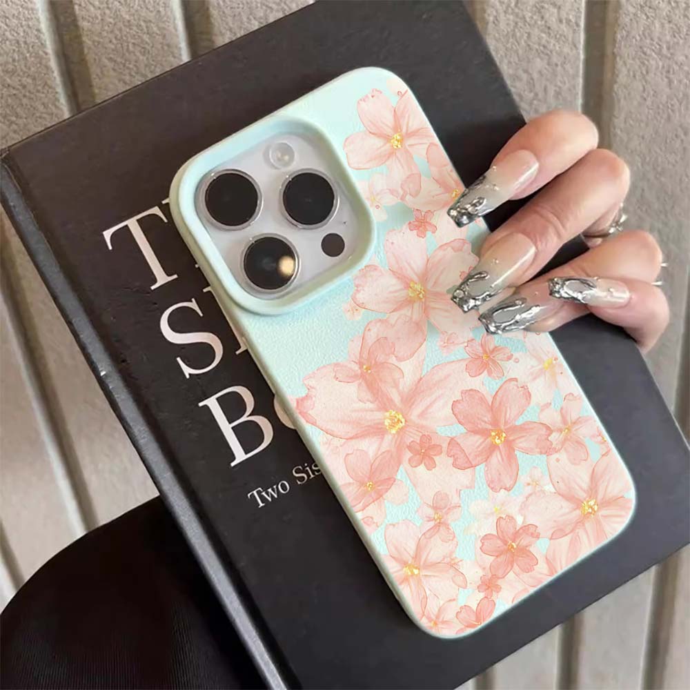 ピンクの桜柄マット仕上げスマホケース iPhone 17 1 - Phone Cases Xs Max のレビューと価格