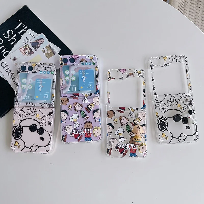 かわいい漫画スヌーピーチャーリーブラウンピーナッツ透明電話ケ - Phone Cases Z Flip 6 のレビューと価格