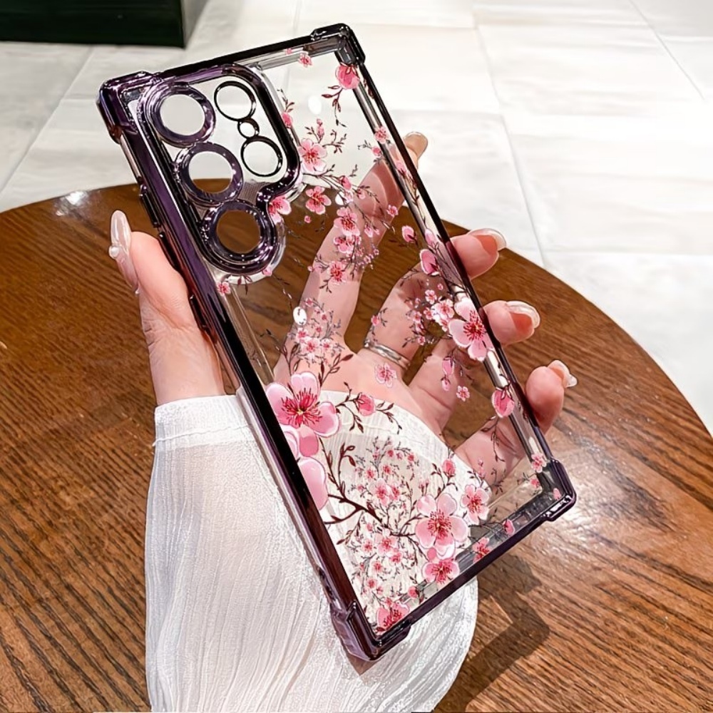 桜の花柄電気メッキ四隅耐衝撃スマホケース Samsung G - Phone Cases Samsung S23 のレビューと価格