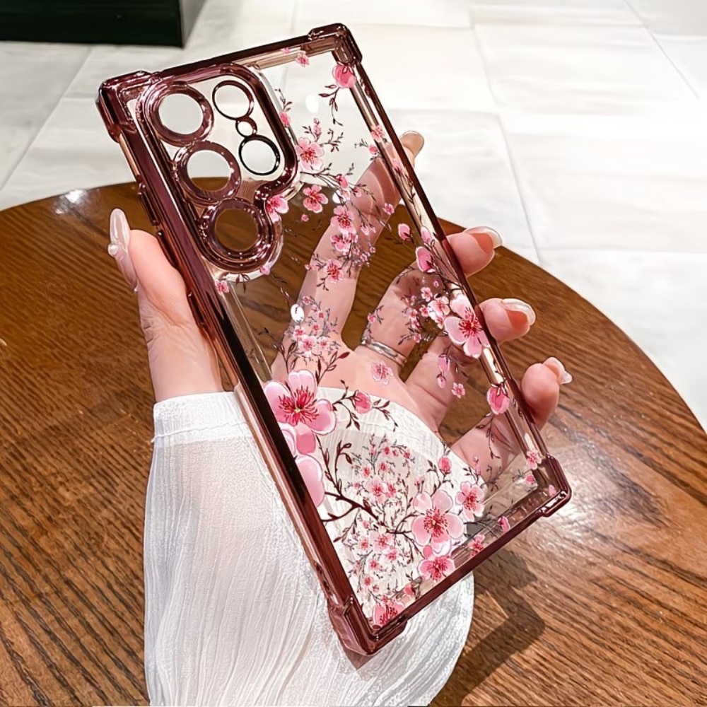 桜の花柄電気メッキ四隅耐衝撃スマホケース Samsung G - Phone Cases Samsung S23 のレビューと価格